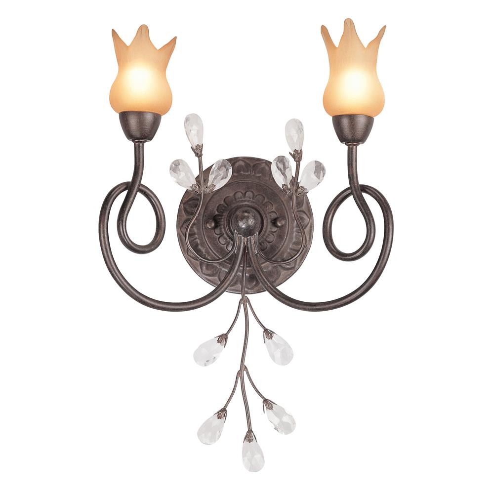 Classic Lighting 3762 BZP C Mandarin Wall Sconce in Bronze Patina with Crystalique