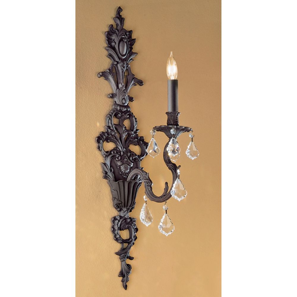 Classic Lighting 57341 AGB CGT BG Majestic Wall Sconce in Aged Bronze with Crystalique Golden Teak