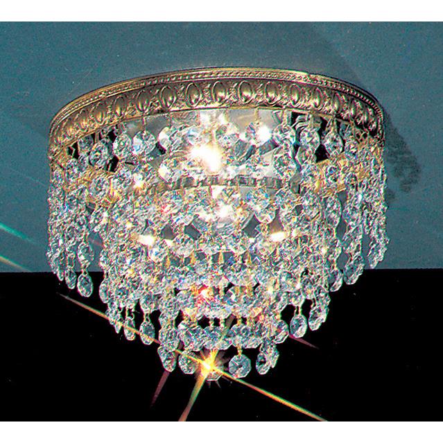 Classic Lighting 51208 OWB CP Crystal Baskets Flush Ceiling Mount in Olde World Bronze with Crystalique-Plus