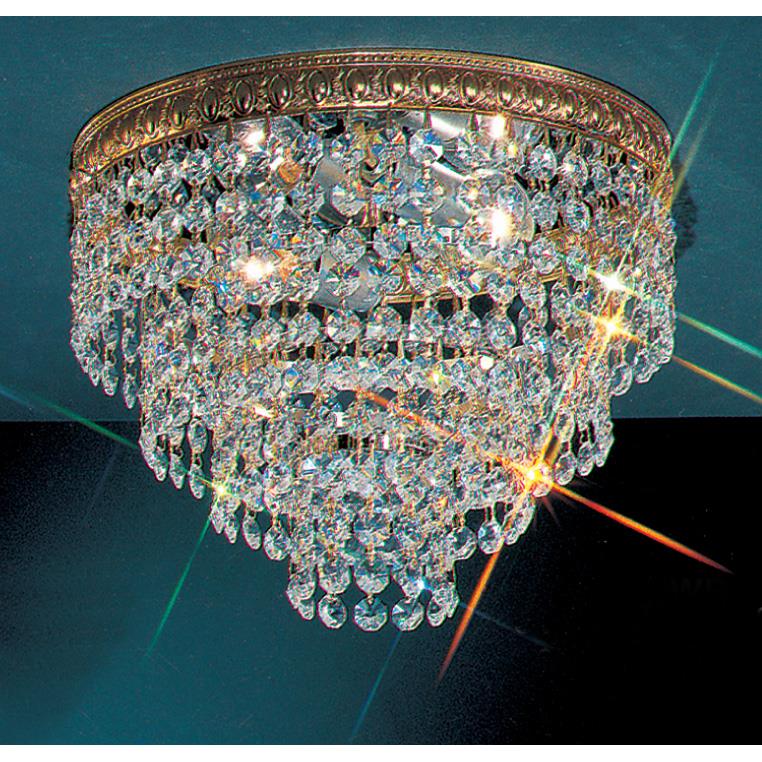 Classic Lighting 51210 OWB CP Crystal Baskets Flush Ceiling Mount in Olde World Bronze with Crystalique-Plus