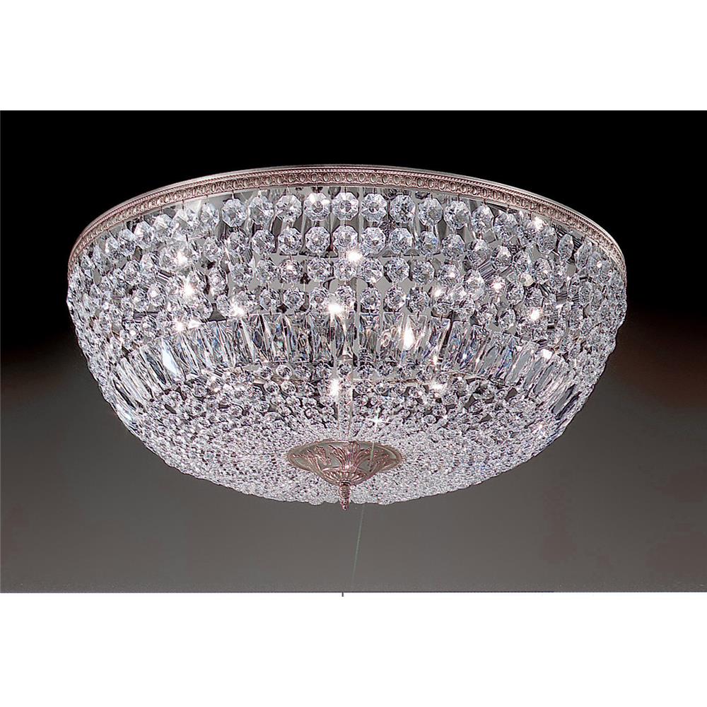 Classic Lighting 52030 MS CP Crystal Baskets Flush Ceiling Mount in Millennium Silver with Crystalique-Plus