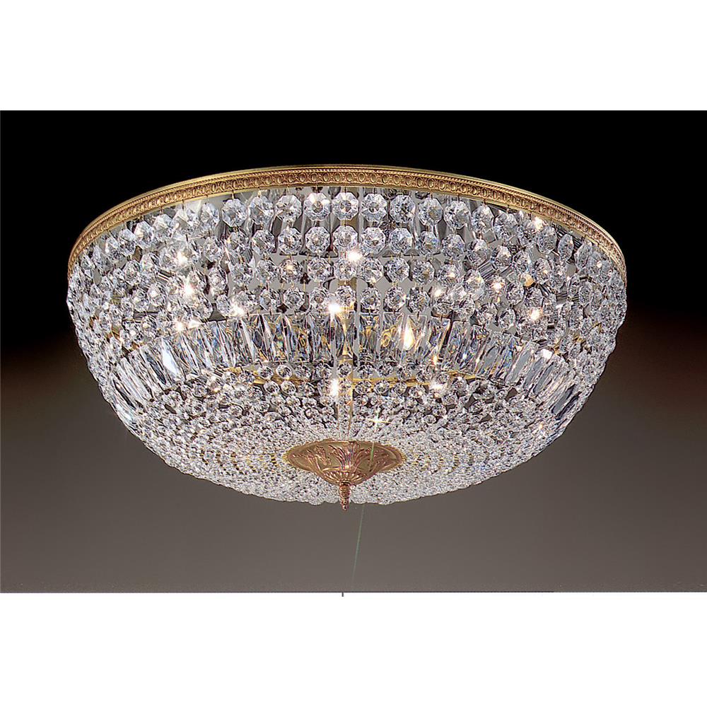 Classic Lighting 52030 OWB CP Crystal Baskets Flush Ceiling Mount in Olde World Bronze with Crystalique-Plus