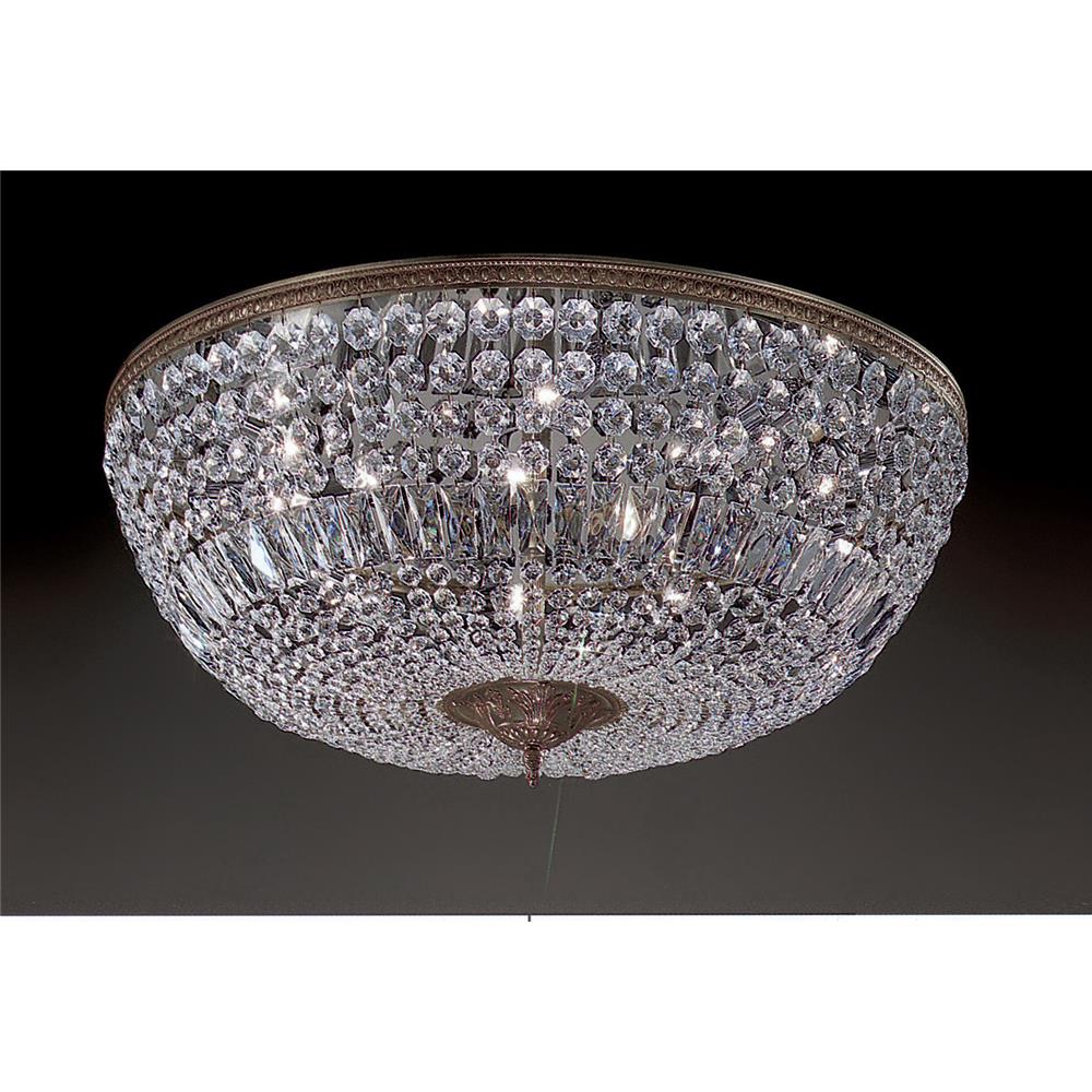 Classic Lighting 52030 RB CP Crystal Baskets Flush Ceiling Mount in Roman Bronze with Crystalique-Plus