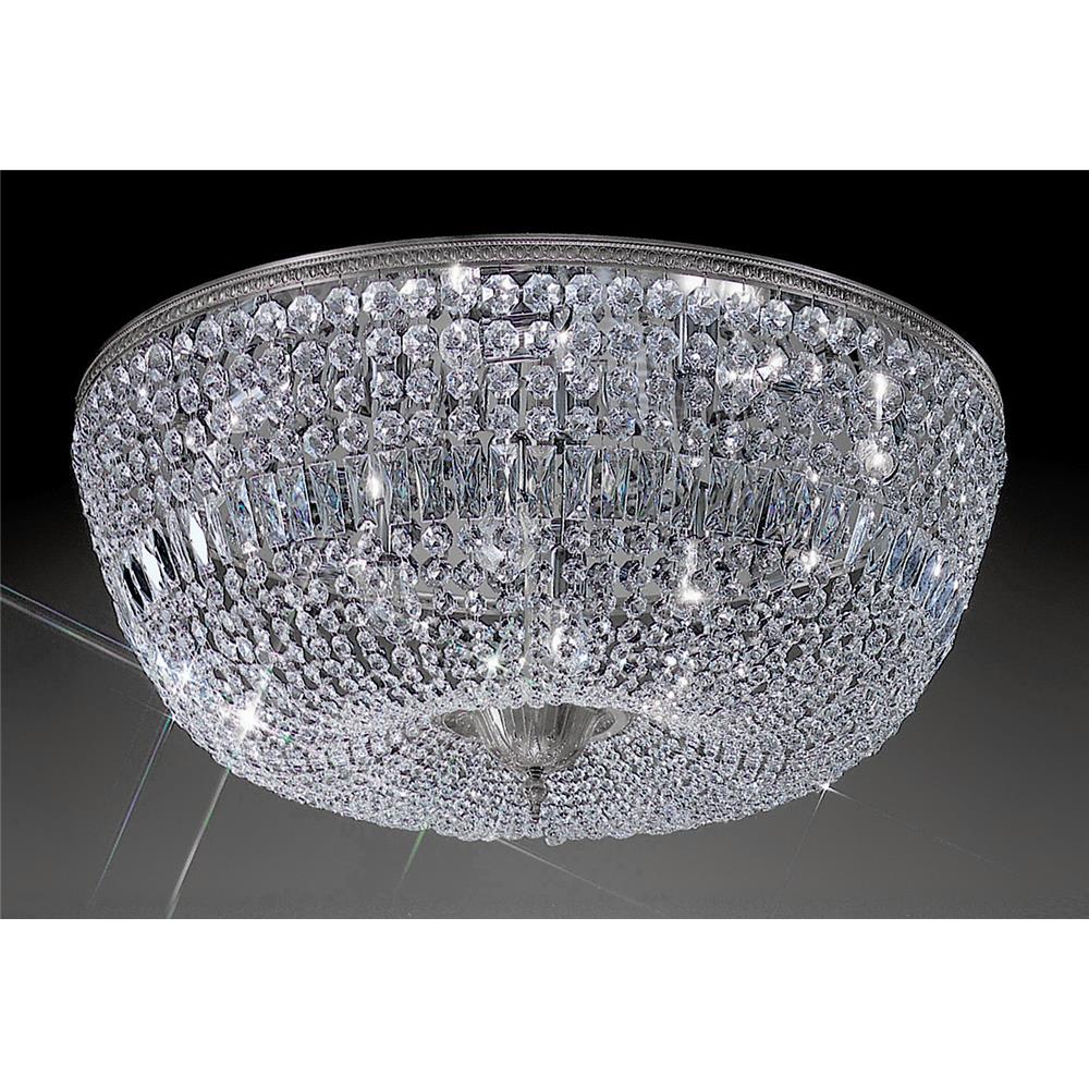 Classic Lighting 52036 CH I Crystal Baskets Flush Ceiling Mount in Chrome with Italian Crystal