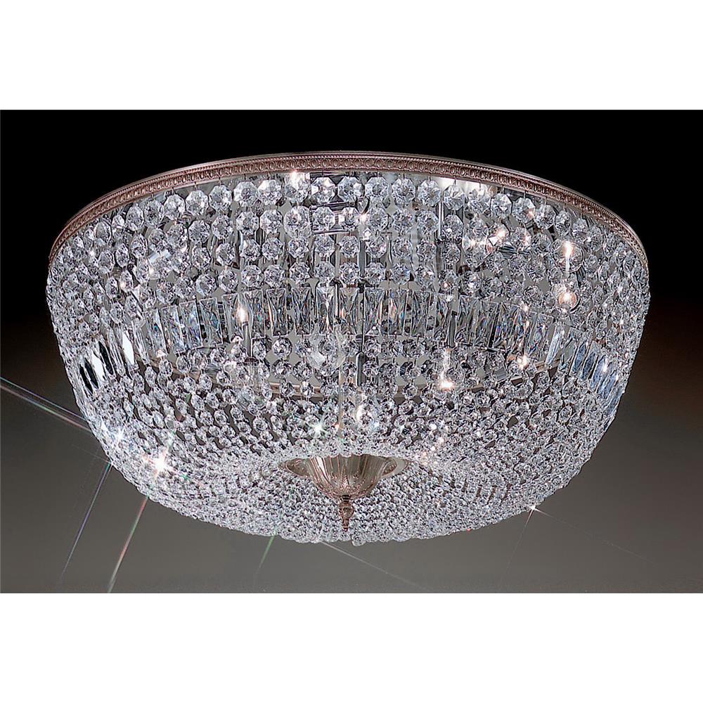 Classic Lighting 52036 MS I Crystal Baskets Flush Ceiling Mount in Millennium Silver with Italian Crystal