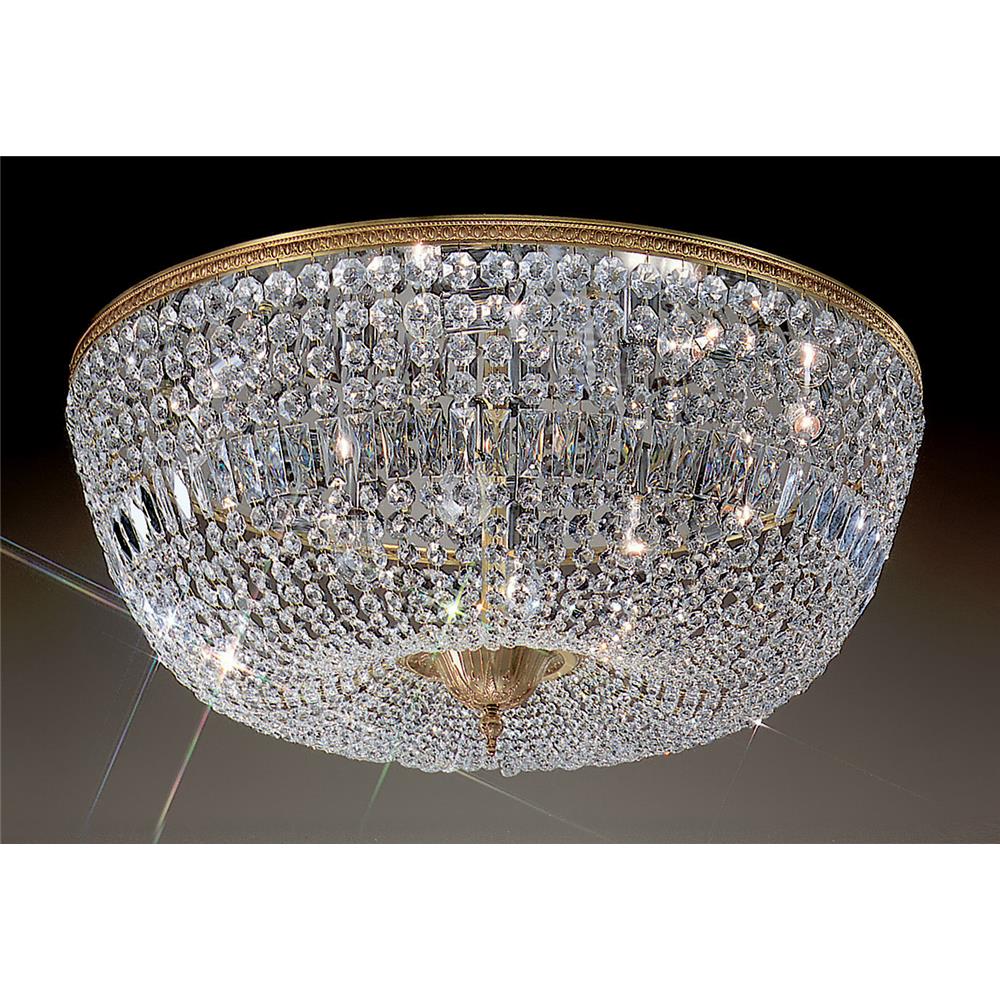 Classic Lighting 52036 OWB CP Crystal Baskets Flush Ceiling Mount in Olde World Bronze with Crystalique-Plus