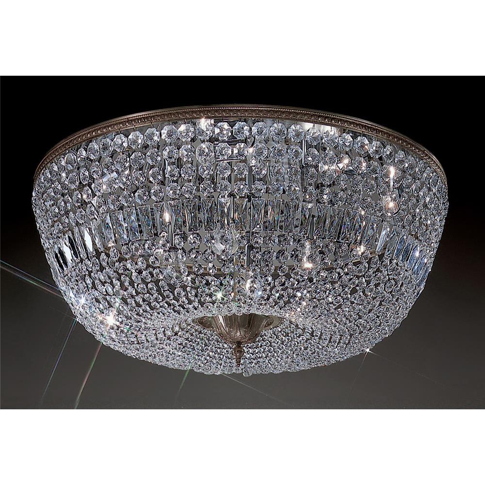 Classic Lighting 52036 RB CP Crystal Baskets Flush Ceiling Mount in Roman Bronze with Crystalique-Plus