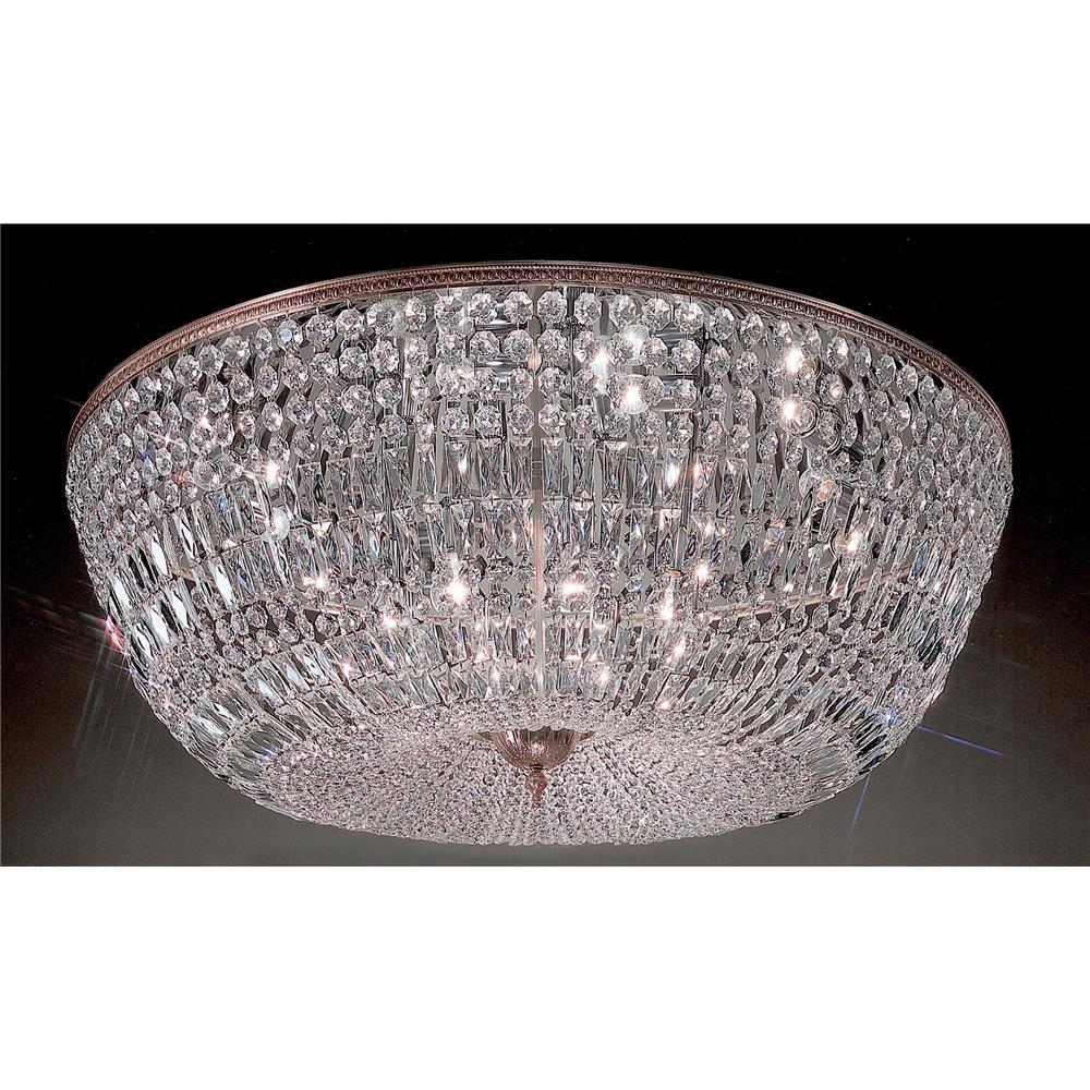 Classic Lighting 52048 MS I Crystal Baskets Flush Ceiling Mount in Millennium Silver with Italian Crystal