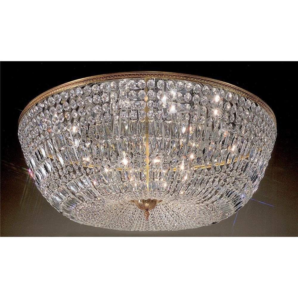 Classic Lighting 52048 OWB CP Crystal Baskets Flush Ceiling Mount in Olde World Bronze with Crystalique-Plus
