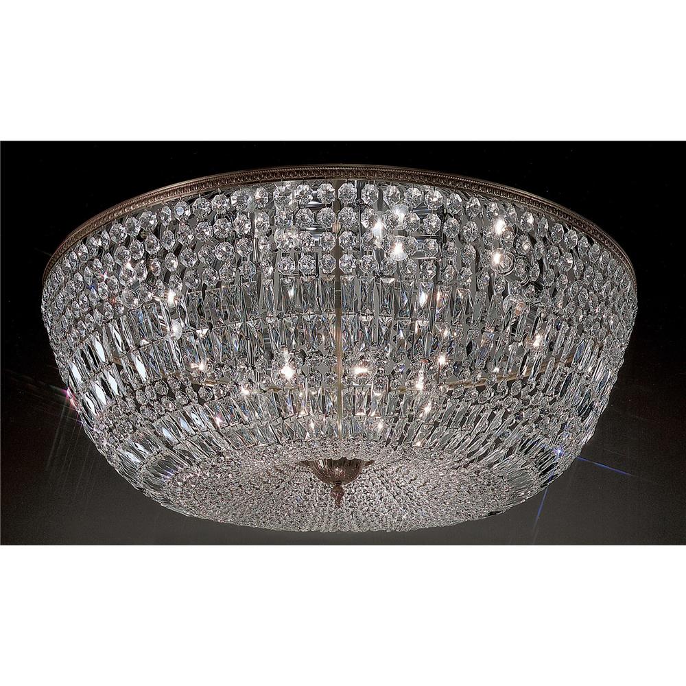 Classic Lighting 52048 RB CP Crystal Baskets Flush Ceiling Mount in Roman Bronze with Crystalique-Plus