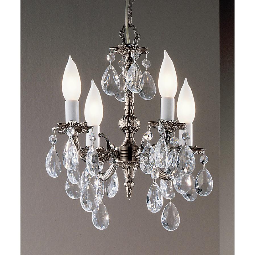 Classic Lighting 5204 MS C Barcelona Mini Chandelier in Millennium Silver with Crystalique