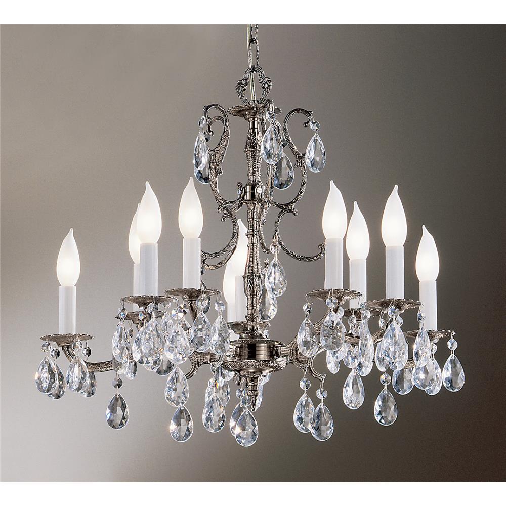 Classic Lighting 5210 MS I Barcelona Chandelier in Millennium Silver with Italian Crystal