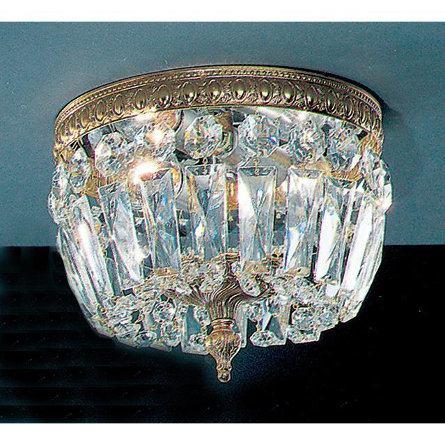 Classic Lighting 52208 OWB CP Crystal Baskets Flush Ceiling Mount in Olde World Bronze with Crystalique-Plus