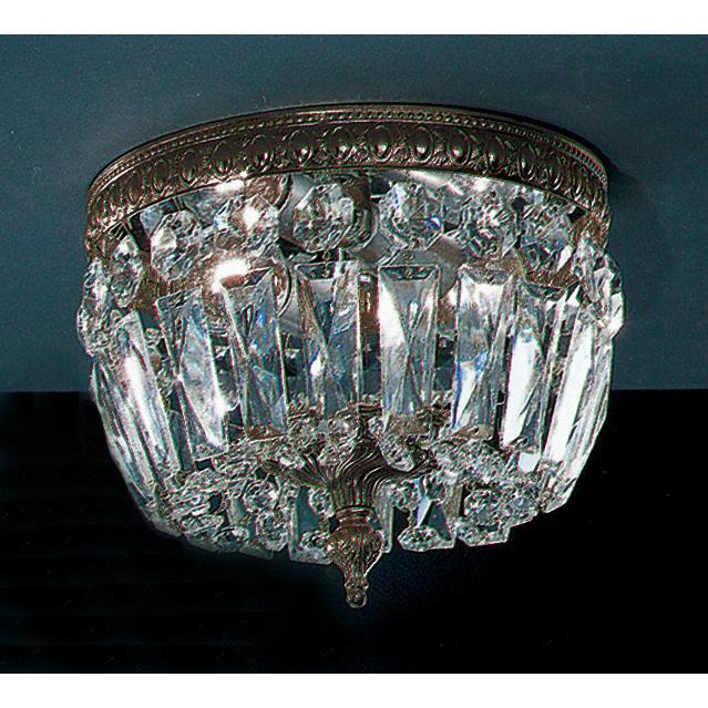 Classic Lighting 52208 RB CP Crystal Baskets Flush Ceiling Mount in Roman Bronze with Crystalique-Plus