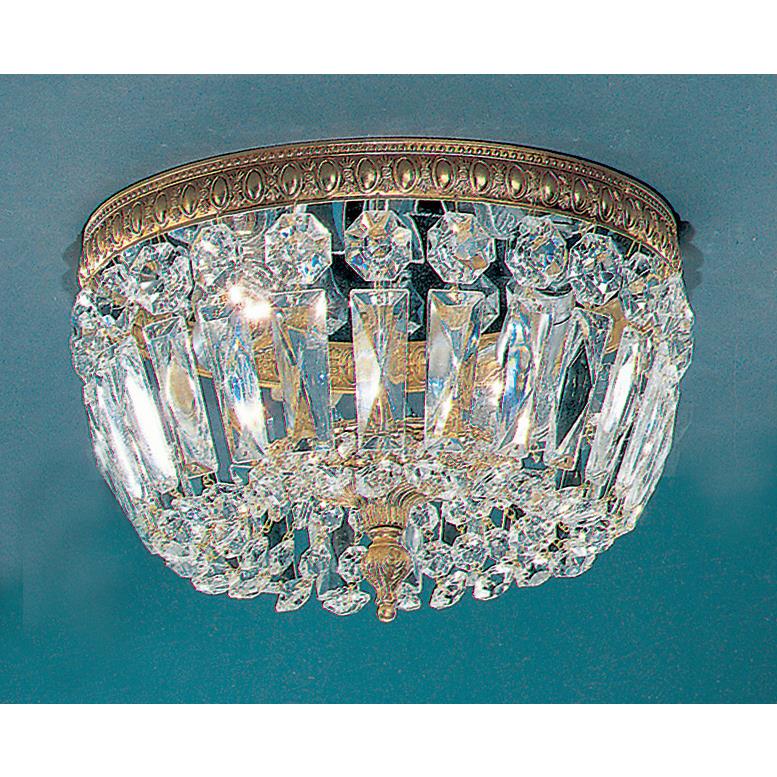 Classic Lighting 52210 OWB CP Crystal Baskets Flush Ceiling Mount in Olde World Bronze with Crystalique-Plus