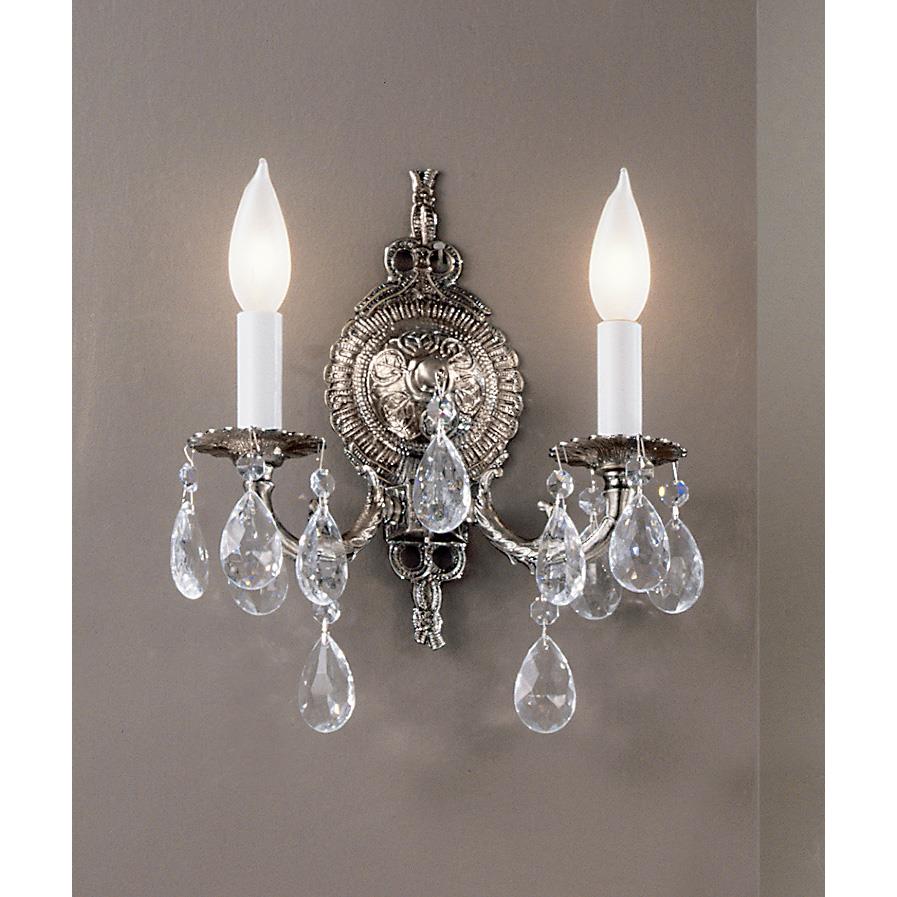 Classic Lighting 5222 MS C Barcelona Wall Sconce in Millennium Silver with Crystalique