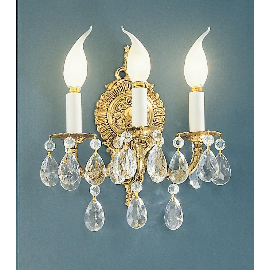 Classic Lighting 5223 OWB C Barcelona Wall Sconce in Olde World Bronze with Crystalique