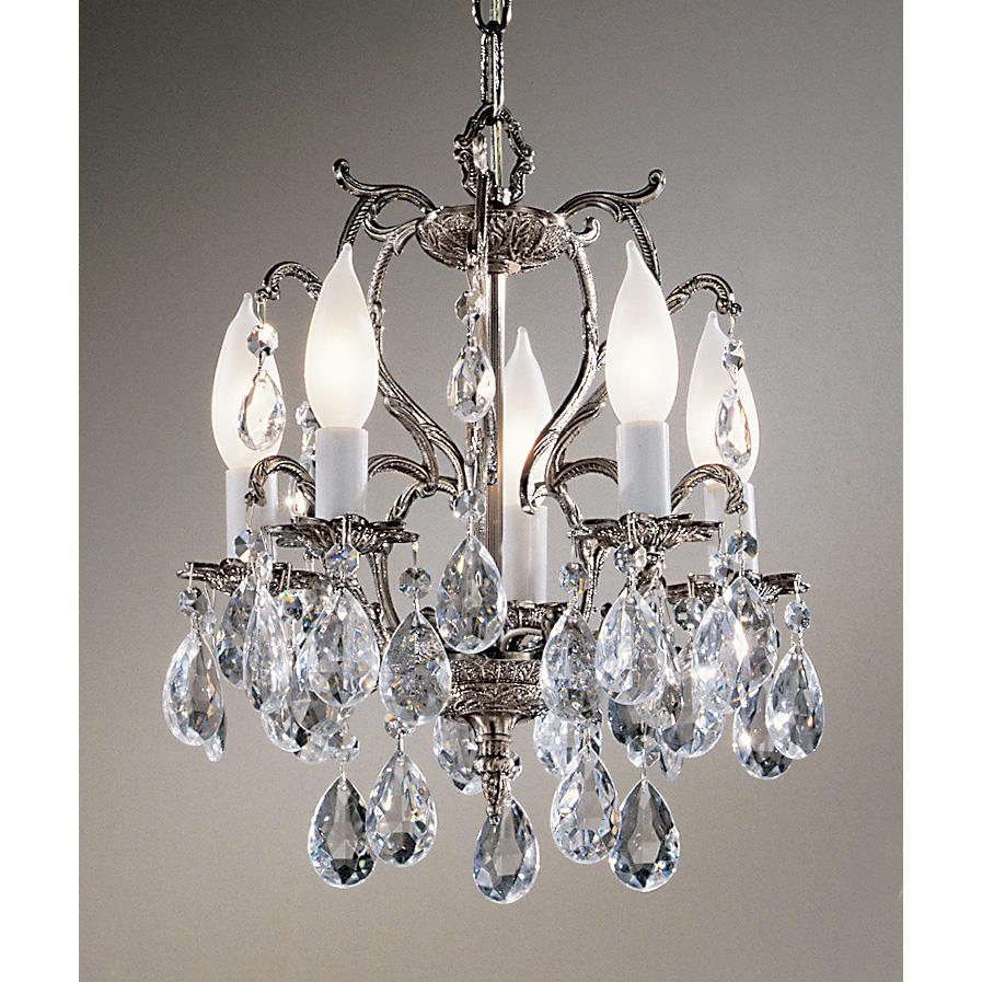 Classic Lighting 5227 MS I Barcelona Mini Chandelier in Millennium Silver with Italian Crystal