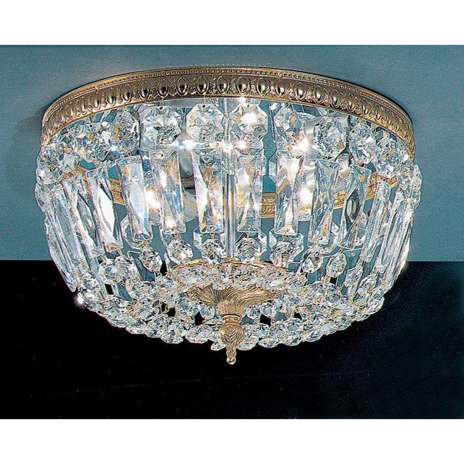 Classic Lighting 52312 OWB CP Crystal Baskets Flush Ceiling Mount in Olde World Bronze with Crystalique-Plus
