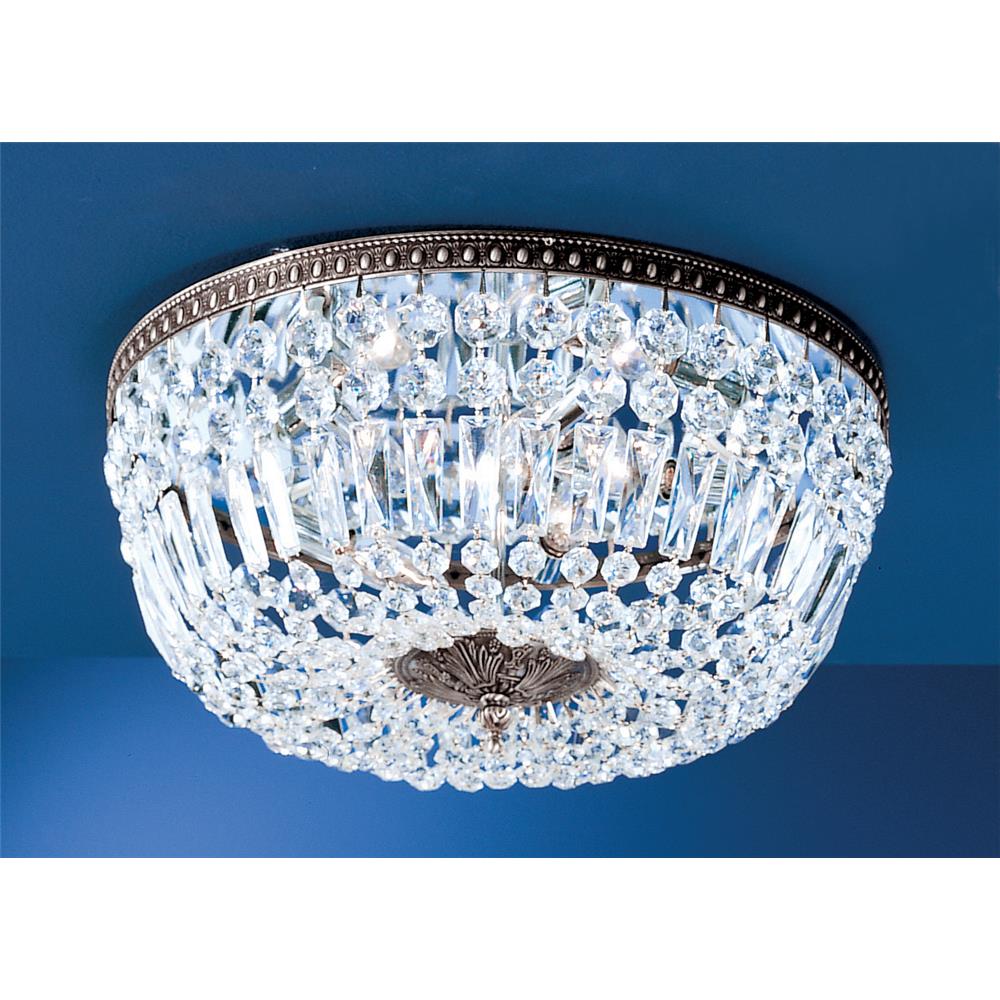 Classic Lighting 52314 MS CP Crystal Baskets Flush Ceiling Mount in Millennium Silver with Crystalique-Plus