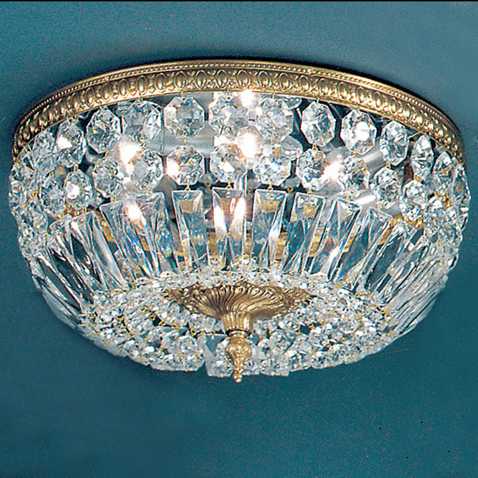 Classic Lighting 52314 OWB I Crystal Baskets Flush Ceiling Mount in Olde World Bronze with Italian Crystal