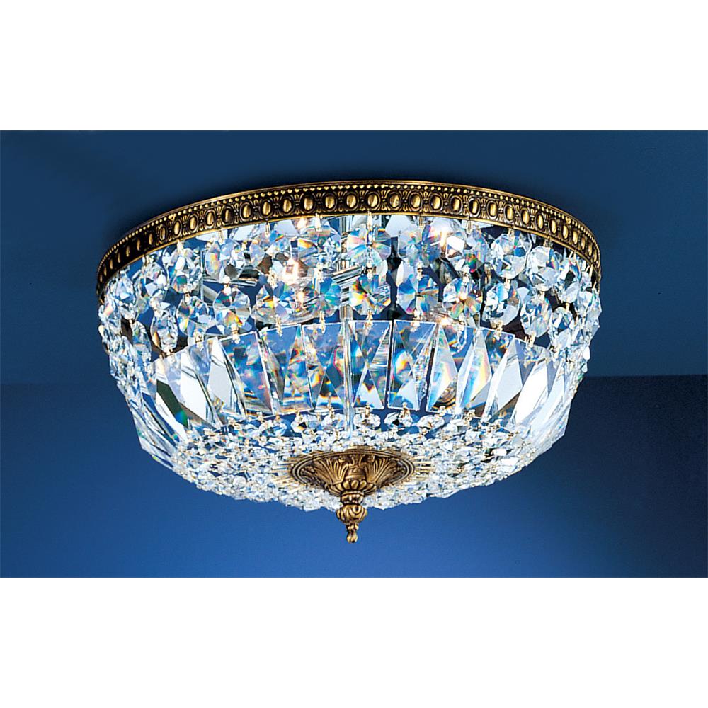 Classic Lighting 52314 RB CP Crystal Baskets Flush Ceiling Mount in Roman Bronze with Crystalique-Plus