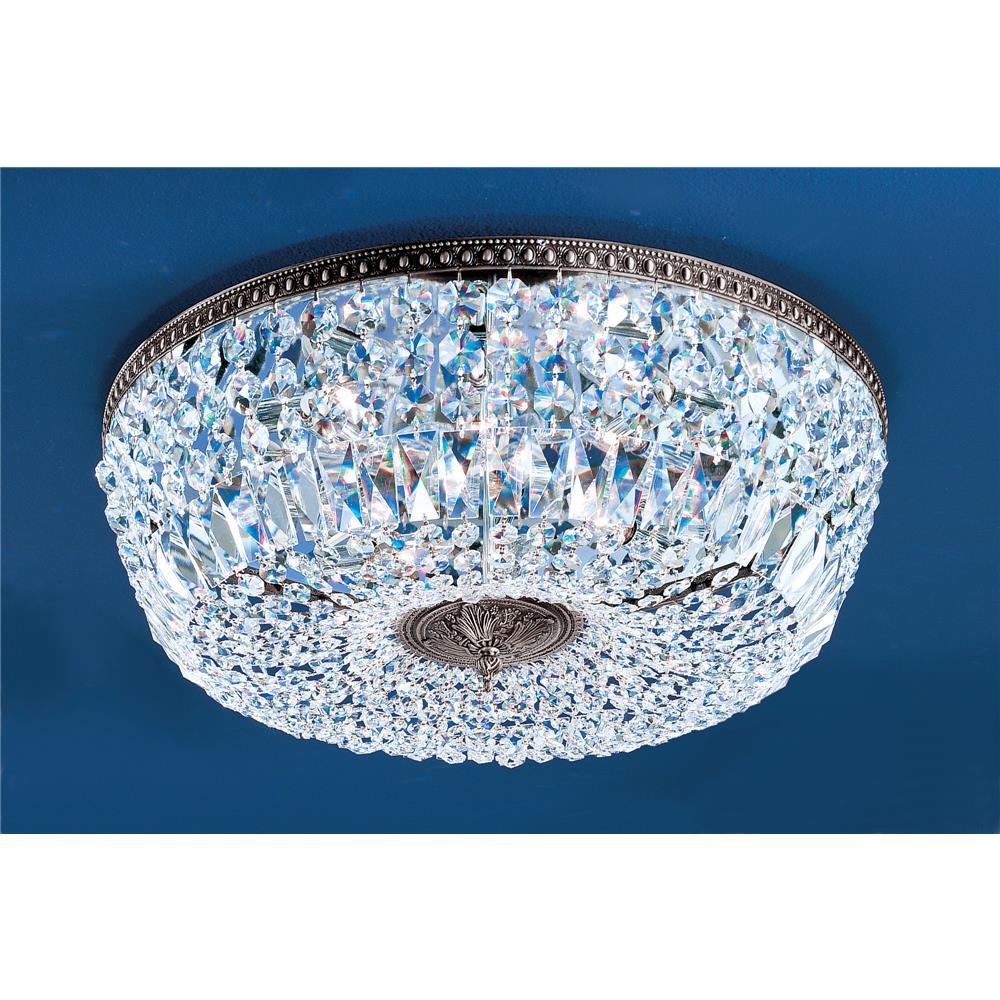 Classic Lighting 52824 MS I Crystal Baskets Flush Ceiling Mount in Millennium Silver with Italian Crystal