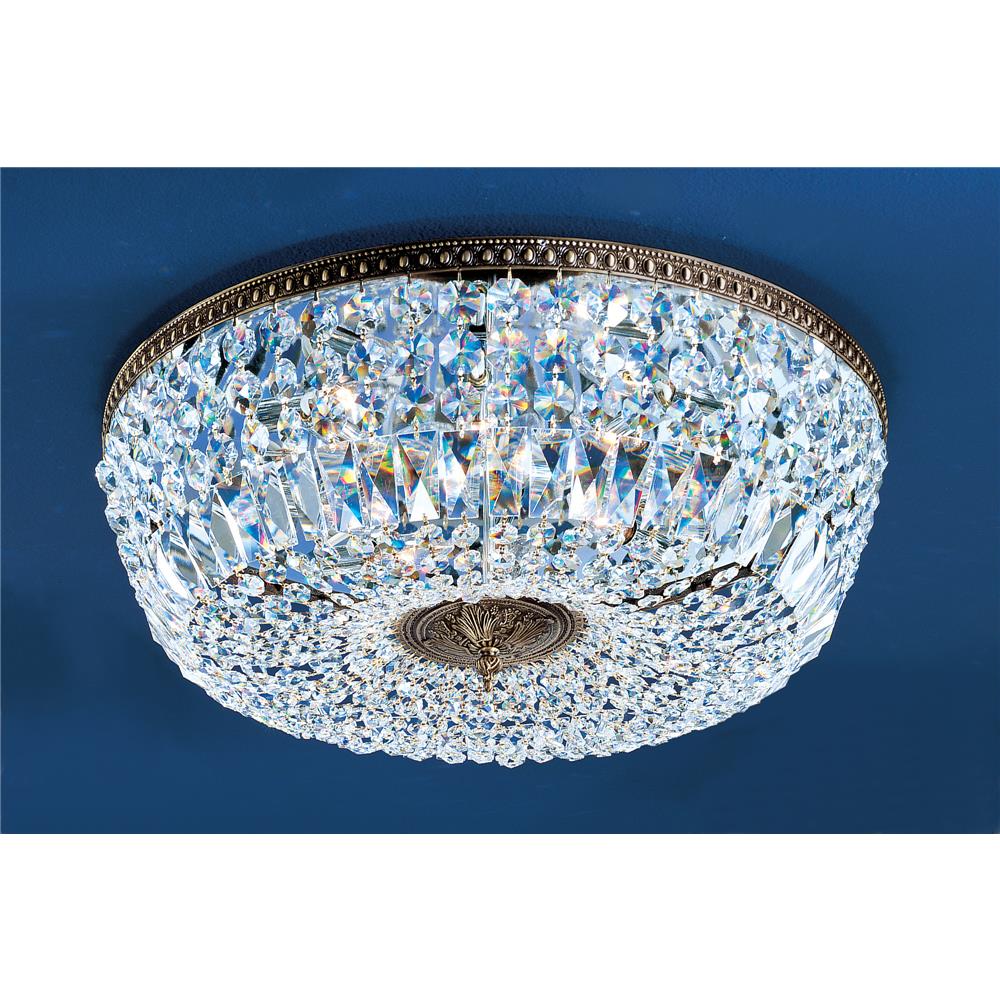 Classic Lighting 52824 RB I Crystal Baskets Flush Ceiling Mount in Roman Bronze with Italian Crystal