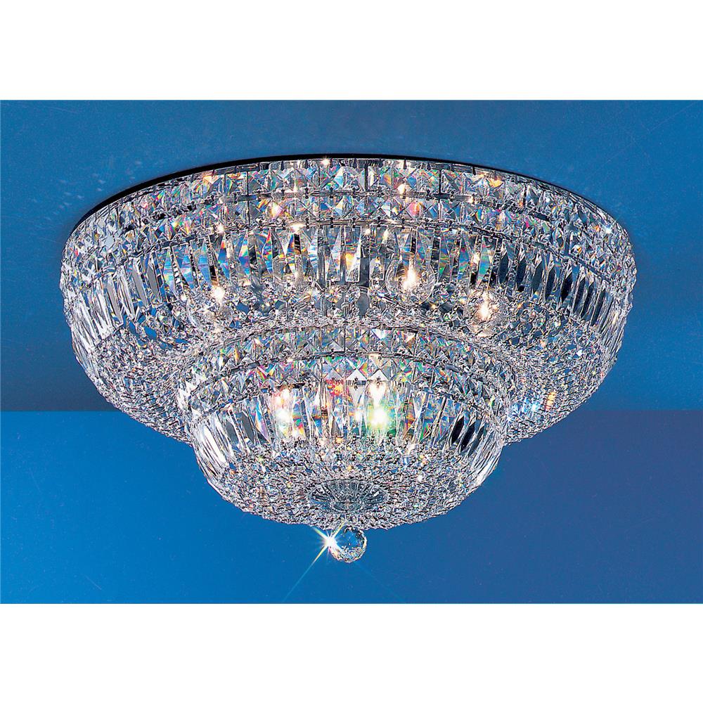 Classic Lighting 53324 CH CP Empress Flush Ceiling Mount in Chrome with Crystalique-Plus