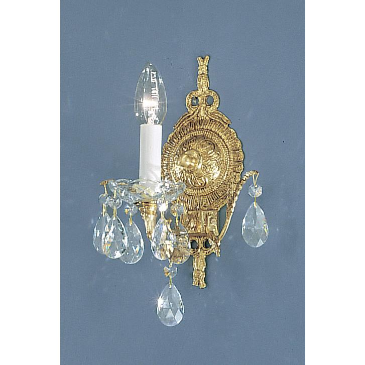 Classic Lighting 5531 RB PAM Madrid Wall Sconce in Roman Bronze with Prisms Amber