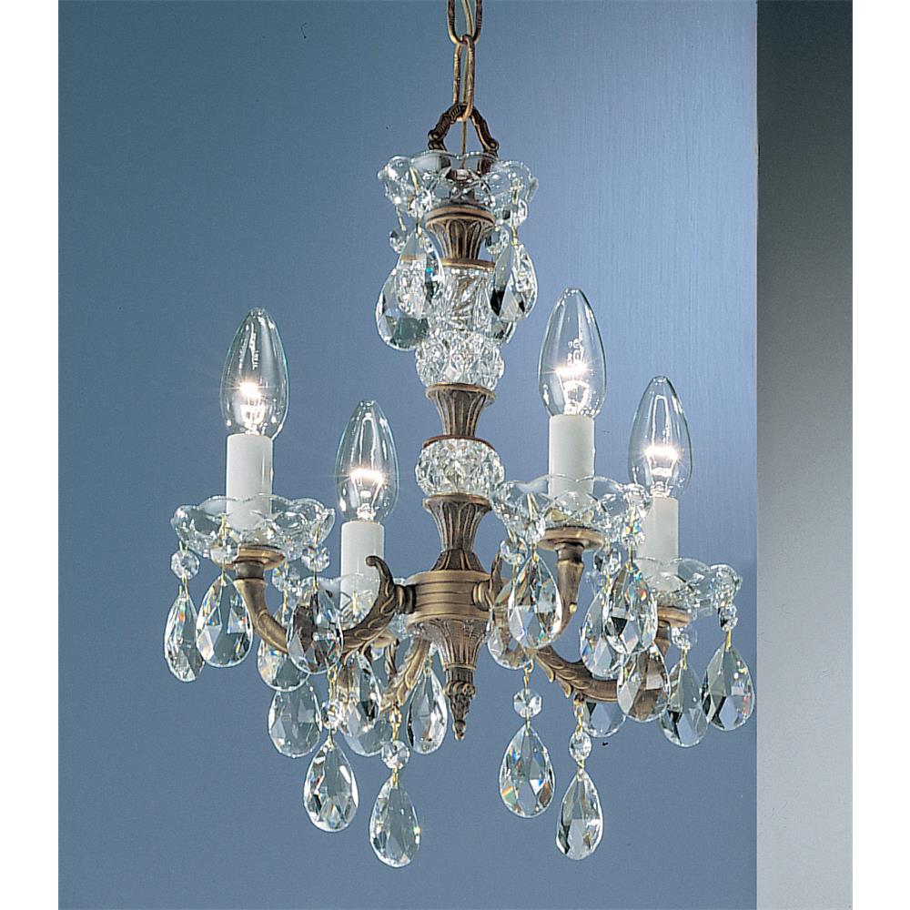 Classic Lighting 5534 RB PAM Madrid Mini Chandelier in Roman Bronze with Prisms Amber