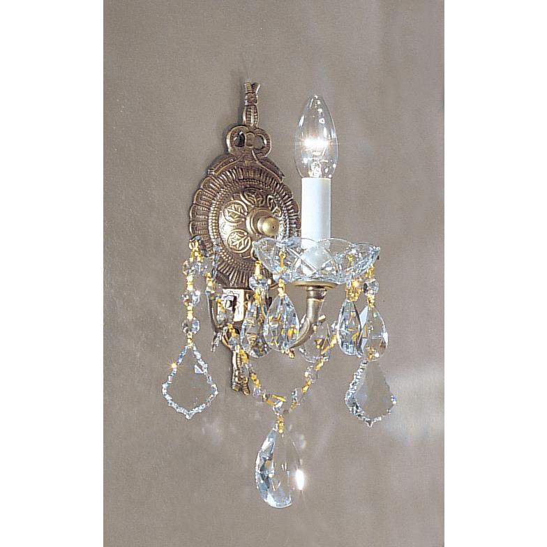 Classic Lighting 5541 OWB CGT Madrid Imperial Wall Sconce in Olde World Bronze with Crystalique Golden Teak