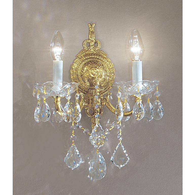 Classic Lighting 5542 OWB CGT Madrid Imperial Wall Sconce in Olde World Bronze with Crystalique Golden Teak