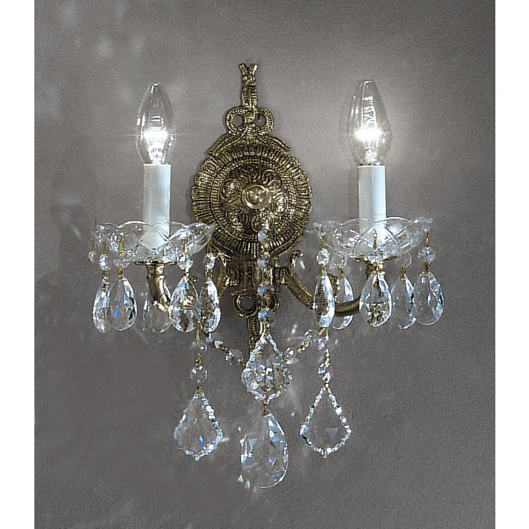 Classic Lighting 5542 RB CGT Madrid Imperial Wall Sconce in Roman Bronze with Crystalique Golden Teak