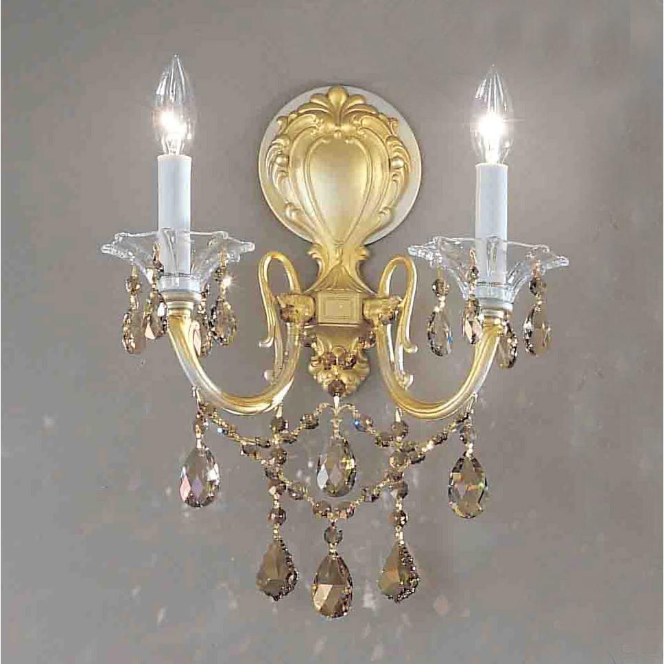 Classic Lighting 57002 CHP CGT Via Venteo Wall Sconce in Champagne Pearl with Crystalique Golden Teak