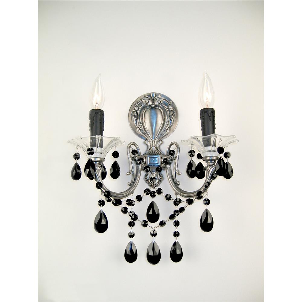 Classic Lighting 57002 MS CGT Via Venteo Wall Sconce in Millennium Silver with Crystalique Golden Teak