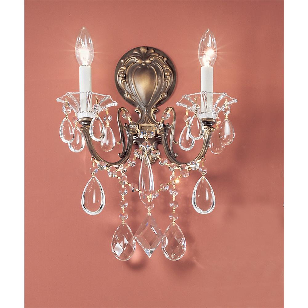 Classic Lighting 57002 RB CBK Via Venteo Wall Sconce in Roman Bronze with Crystalique Black