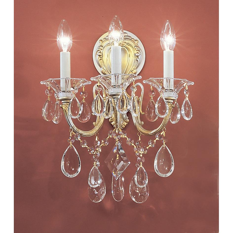 Classic Lighting 57003 CHP C Via Venteo Wall Sconce in Champagne Pearl with Crystalique