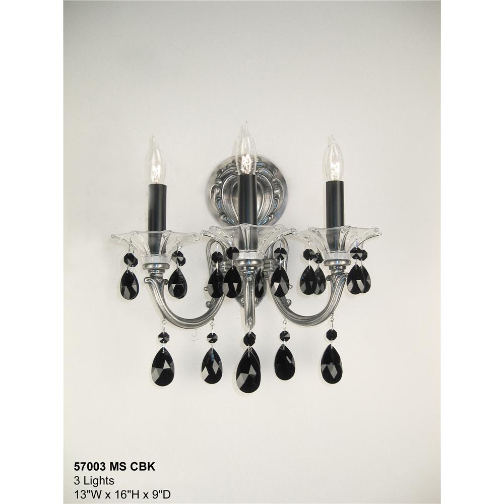 Classic Lighting 57003 MS C Via Venteo Wall Sconce in Millennium Silver with Crystalique