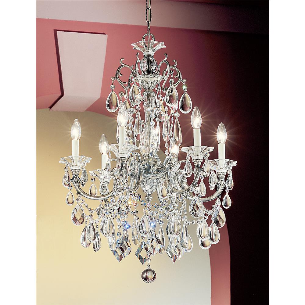 Classic Lighting 57006 MS C Via Venteo Chandelier in Millennium Silver with Crystalique