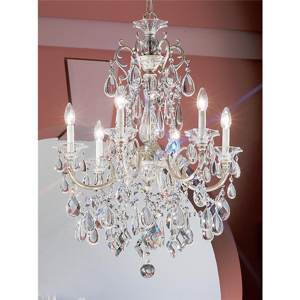 Classic Lighting 57006 SS C Via Venteo Chandelier in Silverstone with Crystalique