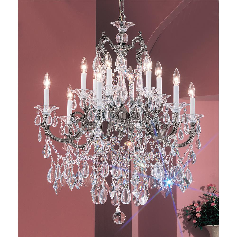 Classic Lighting 57013 G CBK Via Venteo Chandelier in 24k Gold Plated with Crystalique Black