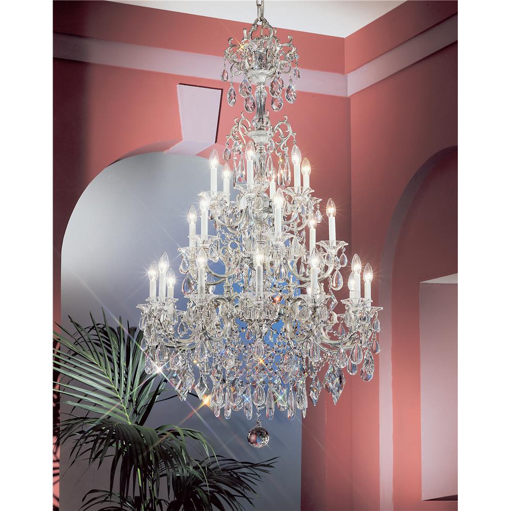 Classic Lighting 57024 SS CBK Via Venteo Chandelier in Silverstone with Crystalique Black