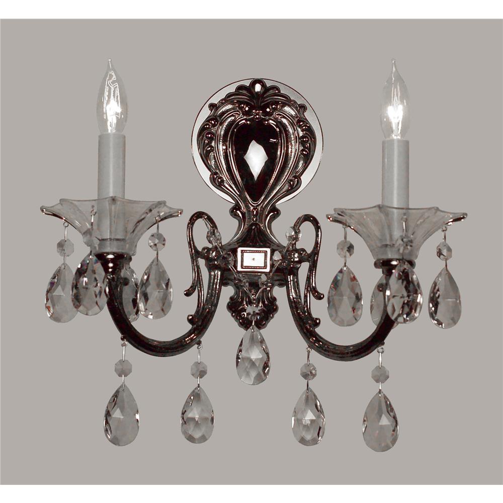 Classic Lighting 57052 CHP CBK Via Lombardi Wall Sconce in Champagne Pearl with Crystalique Black