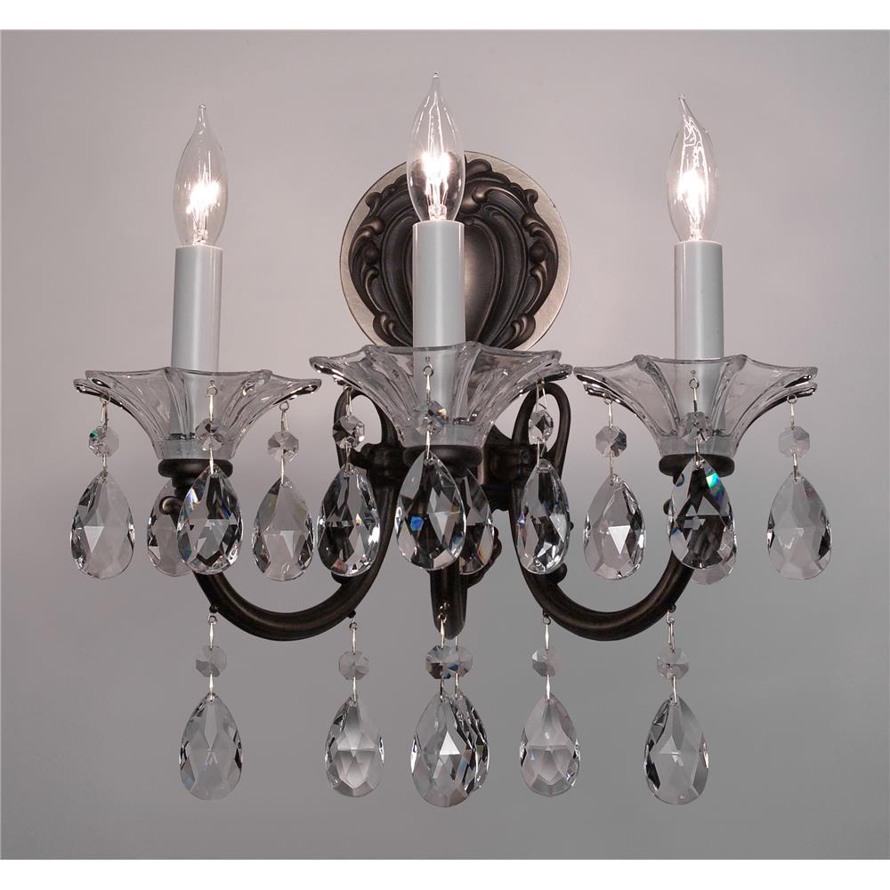 Classic Lighting 57053 SS CP Via Lombardi Wall Sconce in Silverstone with Crystalique-Plus
