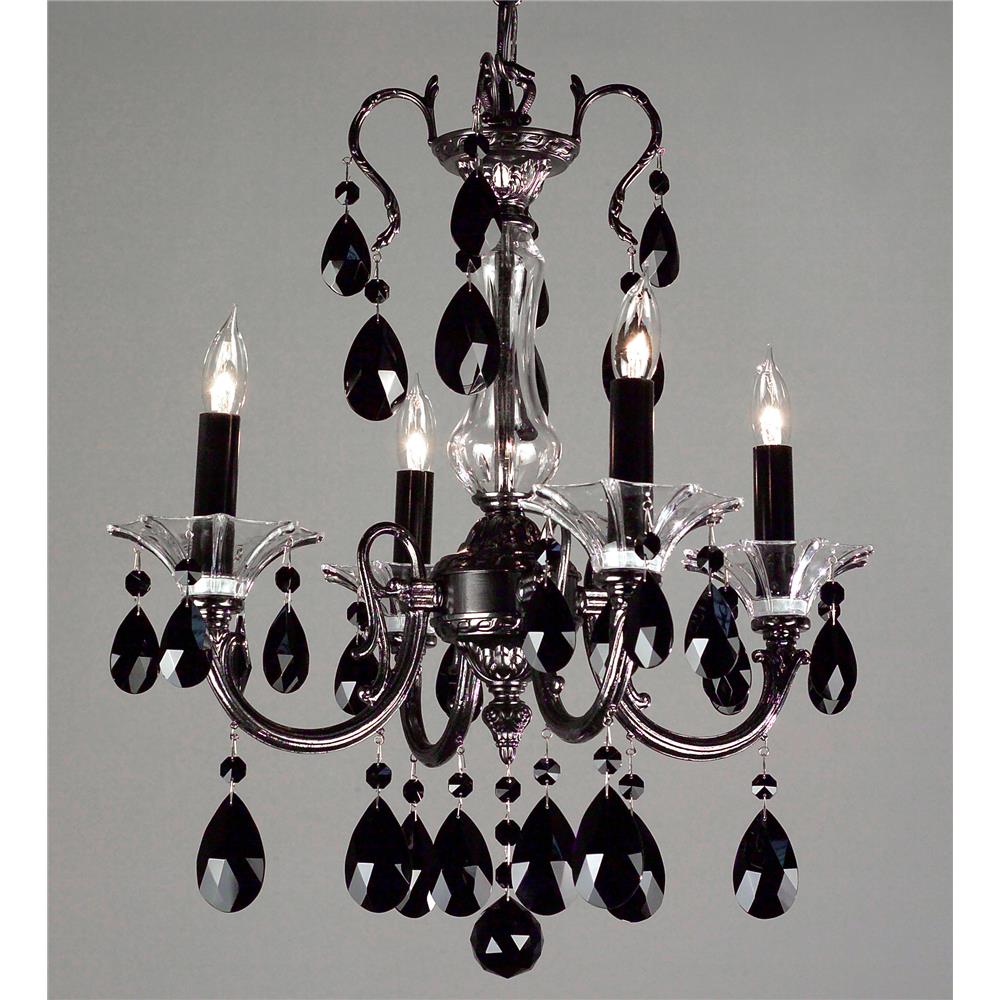 Classic Lighting 57054 CHP CBK Via Lombardi Mini Chandelier in Champagne Pearl with Crystalique Black