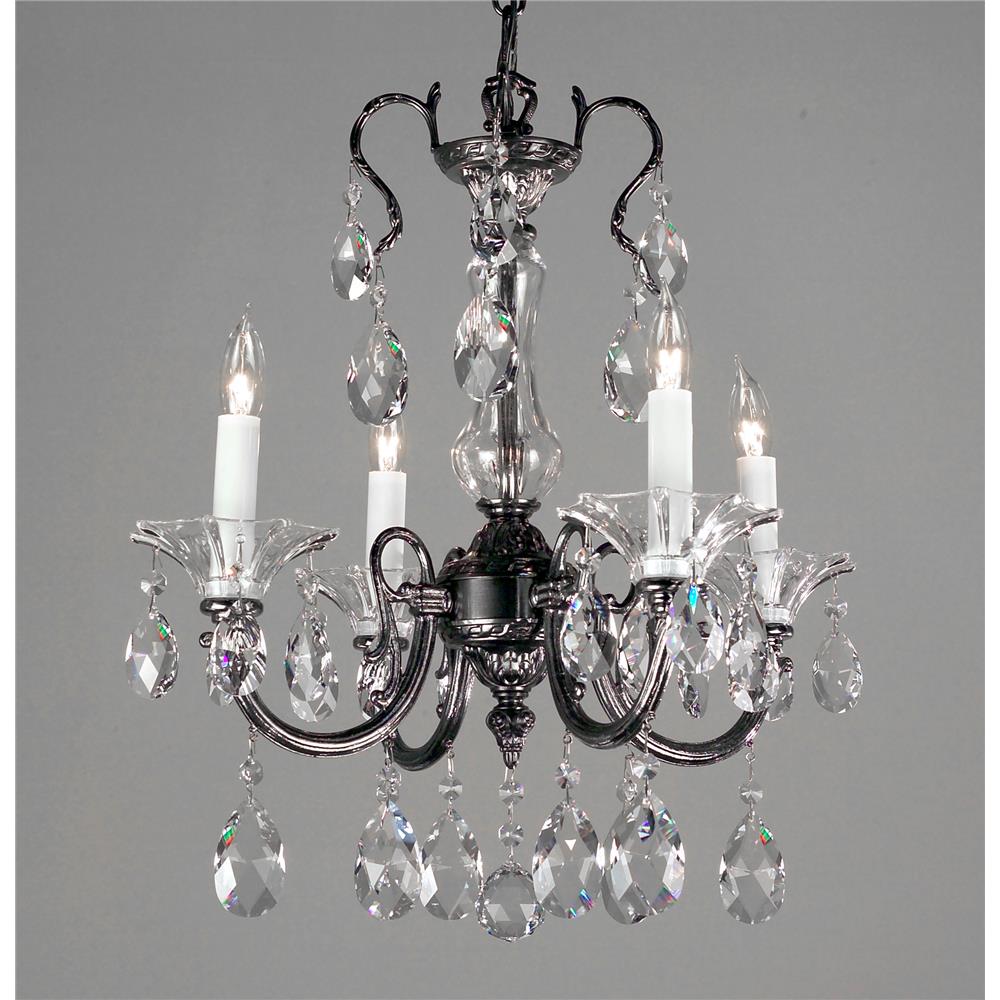 Classic Lighting 57054 EP CP Via Lombardi Mini Chandelier in Ebony Pearl with Crystalique-Plus