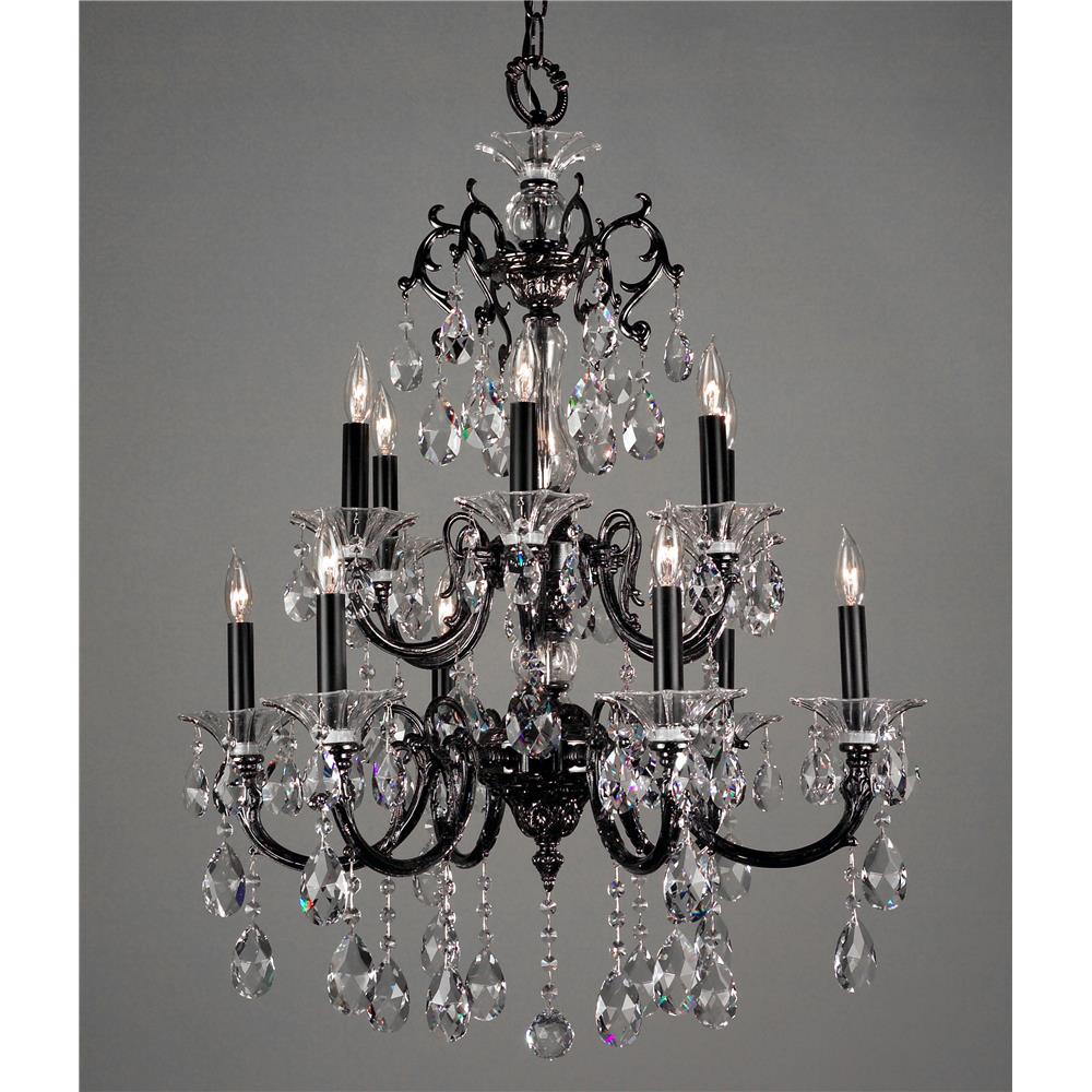 Classic Lighting 57062 EP CP Via Lombardi Chandelier in Ebony Pearl with Crystalique-Plus
