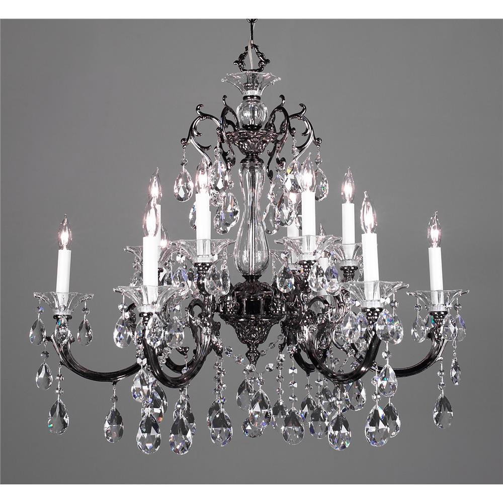 Classic Lighting 57063 EP CBK Via Lombardi Chandelier in Ebony Pearl with Crystalique Black
