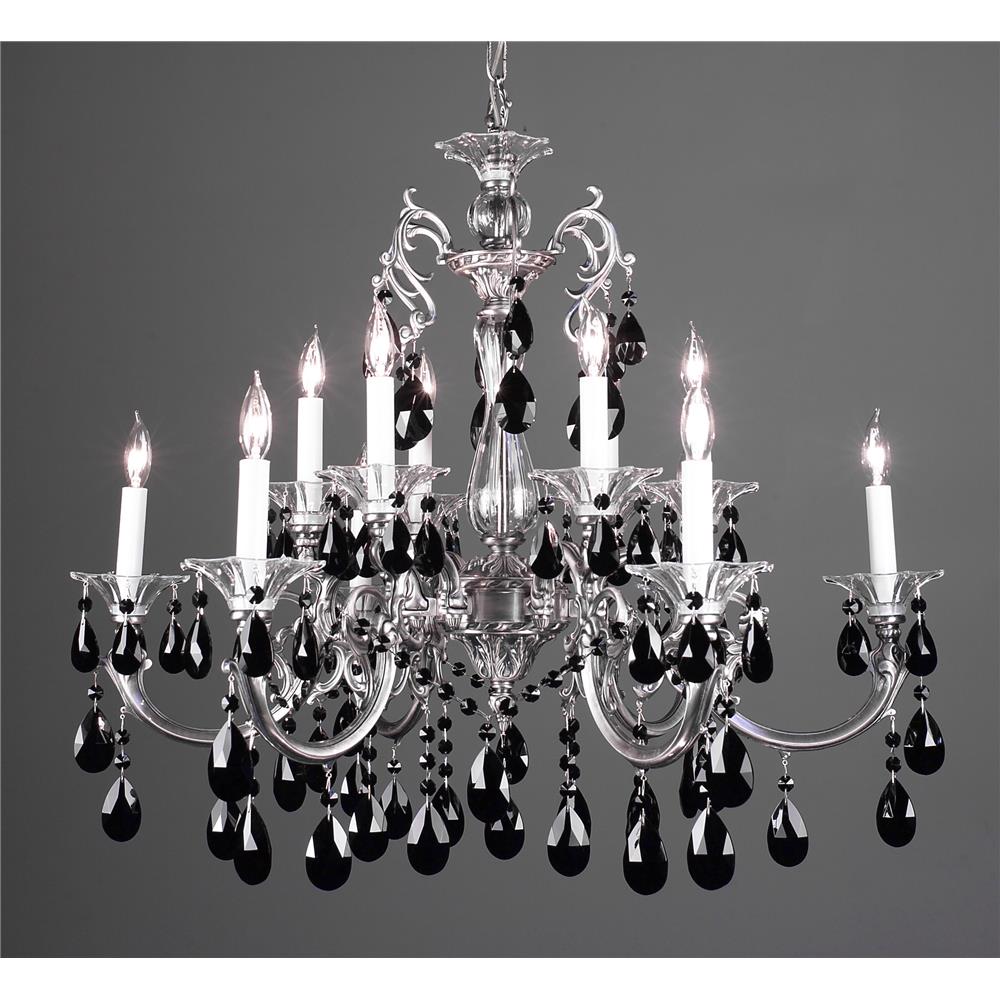 Classic Lighting 57063 G CBK Via Lombardi Chandelier in 24k Gold Plated with Crystalique Black
